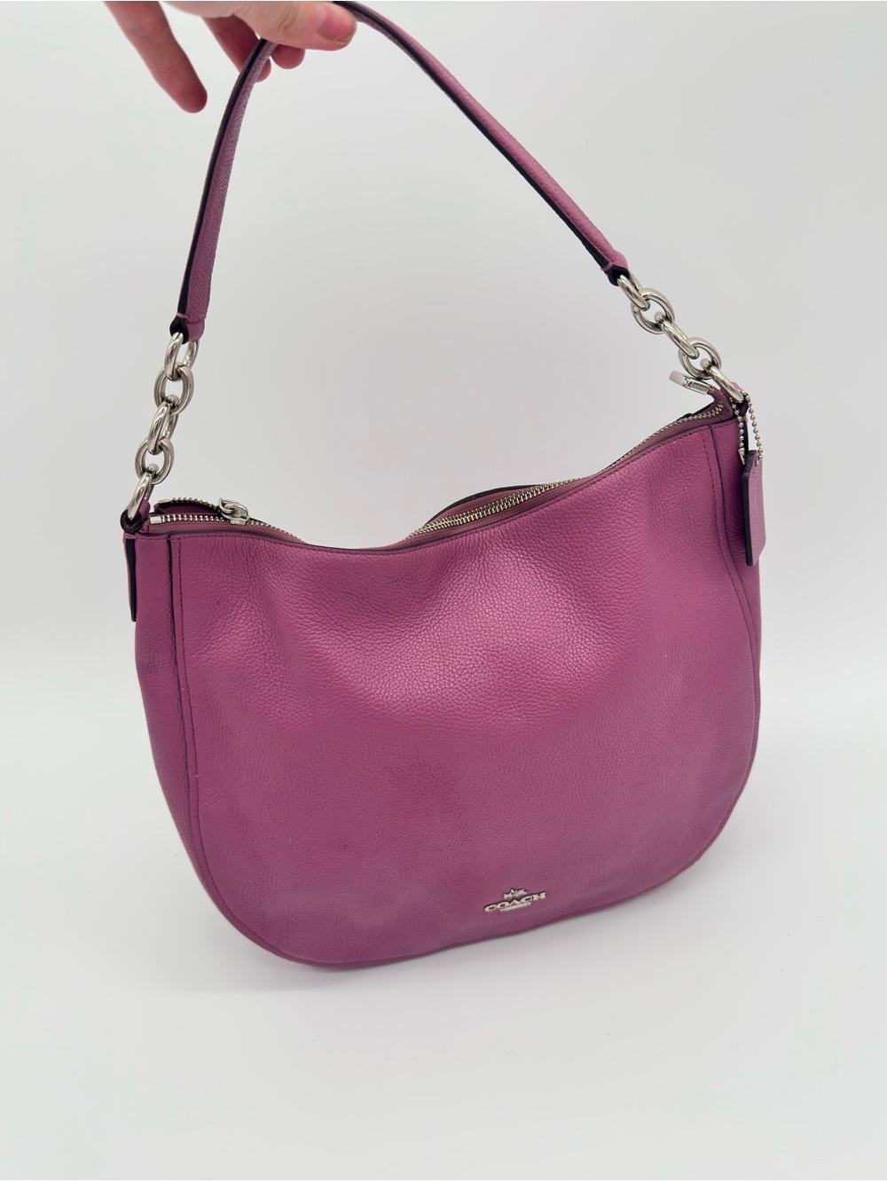 Coach Chelsea 32 Pink Pebbled Leather Hobo Shoulder Bag Style 58036